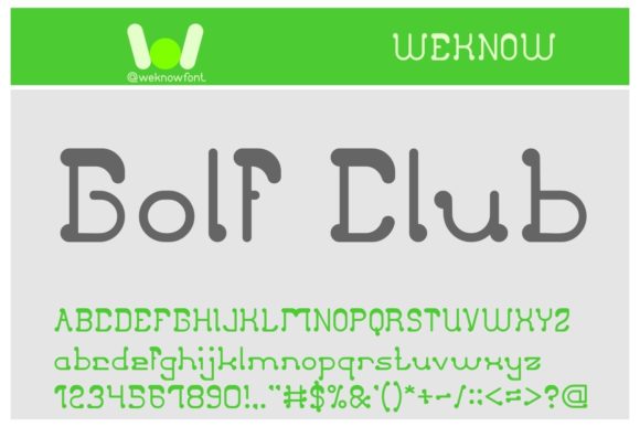 Golf Club Font Evaluation